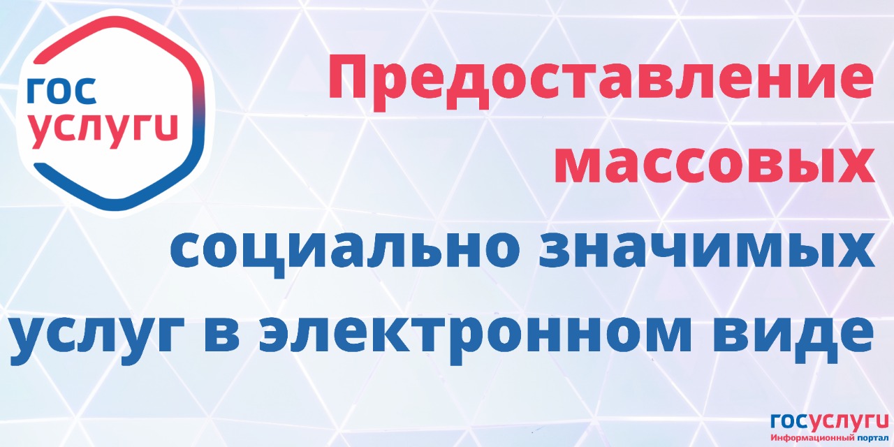 Предоставление массовых социально значимых услуг через портал Госуслуг.